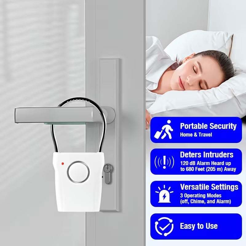 The Hanging Alarm, a very loud siren that can be heard up to 680 feet away, hangs from a backpack or bicycle handlebar and vibrates to set off the alarm, perfect for business travel.