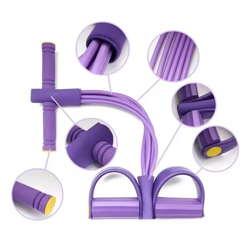 Resistance Bands with Handles for Multifunctional Yoga Sit-Ups, Suitable for Both Men And Women. This Foot Pedal Resistance Trainer Features Six Strands of Thickened Rope, Designed for Effective Abdominal Workouts