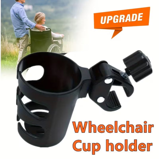 Heavy-Duty Cup Holder with a 360° Rotating Base And Non-Slip Suction Mount - Portable Drink Holder Suitable For, Walkers, Transport Chairs, And Carts - Designed for One-Handed Operation, Cup Holder