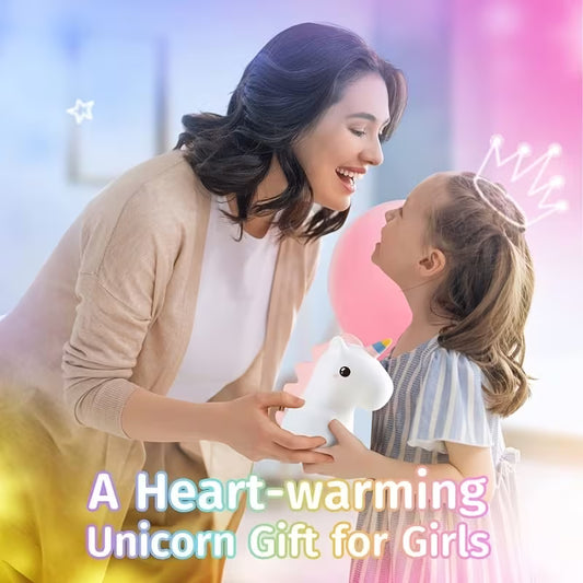 Colorful Unicorn Night Light, Touch-Control Dimmable Smart Light, Rechargeable Desk Lamp, Timer-Enabled Bedside Lamp. Perfect for Home Decor. The Ideal Gift for Holidays Or Birthdays. Graduation Gift