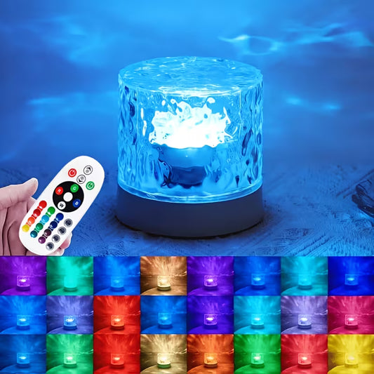 LED Ambient Night Light | Projection Lamp | USB Power Supply | Remote Control for Dimming (without Battery) Room Decoration Lamp | Small Night Light with RGB 16 Colors | Suitable for Living Room | Bedroom | Dining Room | Party | KTV | Homestay | Room