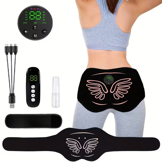 Electric EMS Hip Trainer & Muscle Stimulator with Remote Control - Rechargeable Muscle Stimulator | Remote Control Usage | Ideal Gift for Home Gym & Muscle Recovery, Muscle Massager, Comfortable Design, Peach Butt Shaper for Summer | Home Fitness