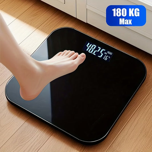 High Precision Bath Photo Room Scale, Electronic Scale, Accurate, LED Display Screen And Temperature Display (Switchable KG And Pound), Super Wide Platform, High Hardness Glass Material, Suitable for Gym, University Dormitory Family, Female Favorite