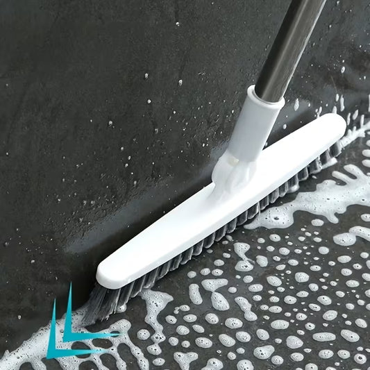 Household Long-handle Stiff Bristle Brush Set, Ideal for Cleaning Floors in Bathrooms, Restrooms, Living Rooms, Bedrooms, and Kitchens, Effectively Reaching Hard-to-reach Areas Such as Tile Grout. Comes with a Hook