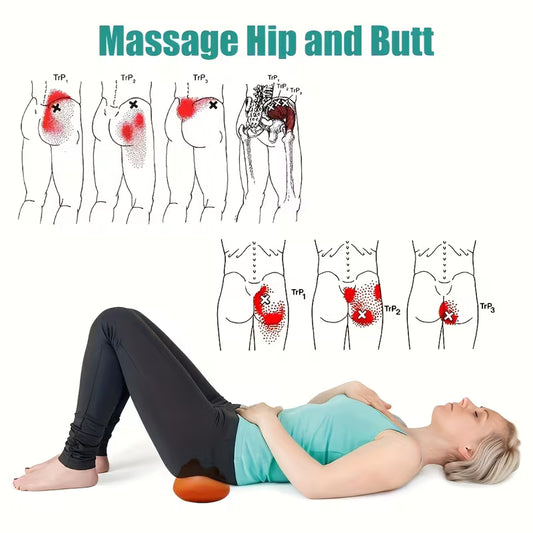 Trigger Point Back Massager for Sciatica - Deep Tissue Muscle Release Massage Tool with 14 Trigger Points for Optimizing Hip, Sacroiliac Joint, Pelvis, Sacrum and Lumbar, Special Features for and Muscle