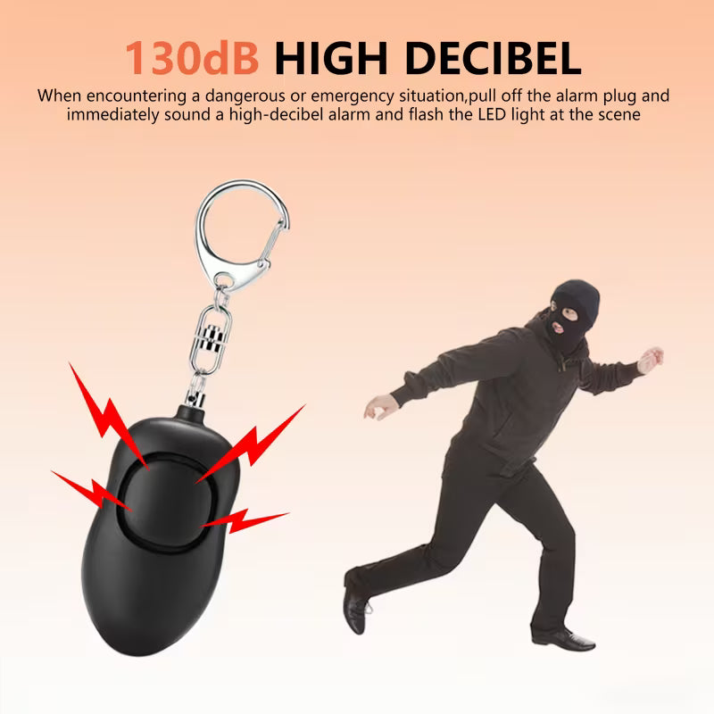 Rechargeable Personal Alarm 130DB | LED Light Keychain Alarm for Women and Elderly, USB Charging, Lithium Polymer Battery 54K+ sold Sourced from Souenei 4.9 out of five stars