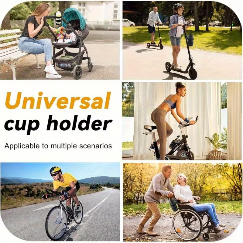 Heavy-Duty Cup Holder with a 360° Rotating Base And Non-Slip Suction Mount - Portable Drink Holder Suitable For, Walkers, Transport Chairs, And Carts - Designed for One-Handed Operation, Cup Holder