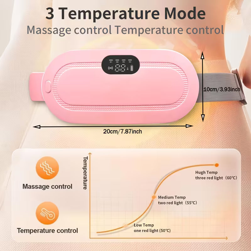 Cordless Heating Pad with 3 Heat Levels And 4 Massage Modes, Portable Heating Pad, 3s Fast Heating Gift for Women And Girl Gift, Present, Relax At Home Office And Car