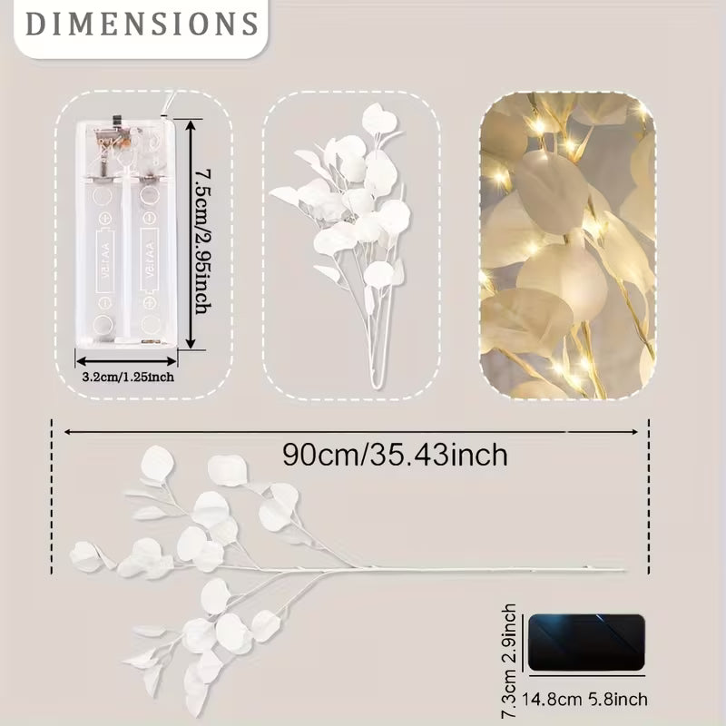 Apple Leaf Branch Lamp, 20 LED Artificial Tree String Lights, Suitable for Bedroom Bedside, Desktop Decoration, Weddings, Parties, Thanksgiving, Christmas, Valentine'S Day And Back-To-School Season Home And Office Decor