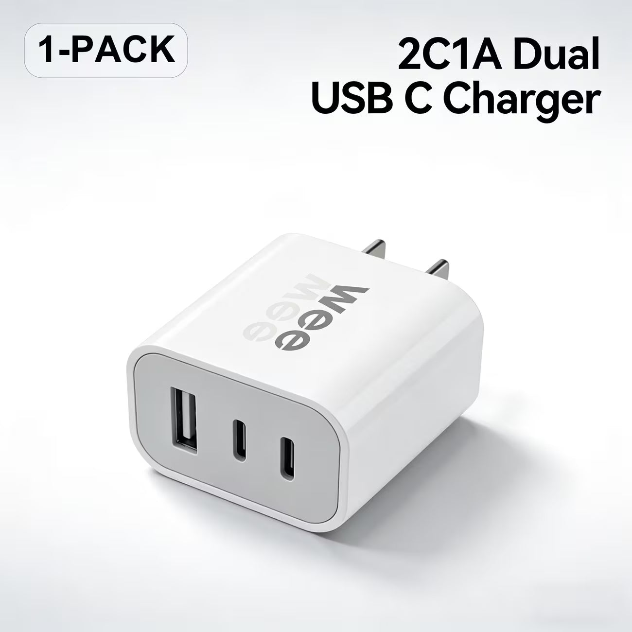 [Multi-Device Charger] 2C1A 3-Port Charger Multi-Device 5V2A Charging, Compact & Portable Design, US Standard Plug, Safe & Stable Charging Protection, Faster And Smarter Charging & Smart Power Distribution for Home & Office