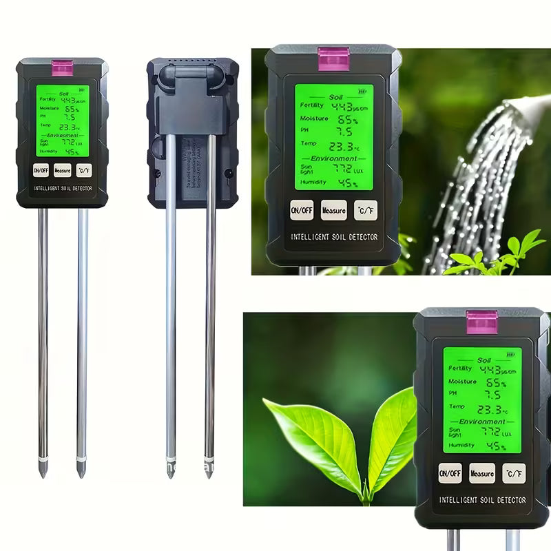 6-In-1 Multifunctional Soil Analyzer, Temperature, Light, Ph, And Humidity Measuring Tool