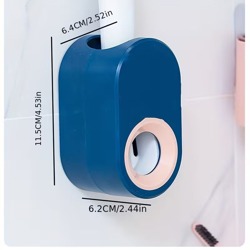 Easy-Install Dinosaur Cartoon Toothpaste Dispenser - No-Drill Wall Mount, Automatic Squeeze Holder for Bathroom Accessories