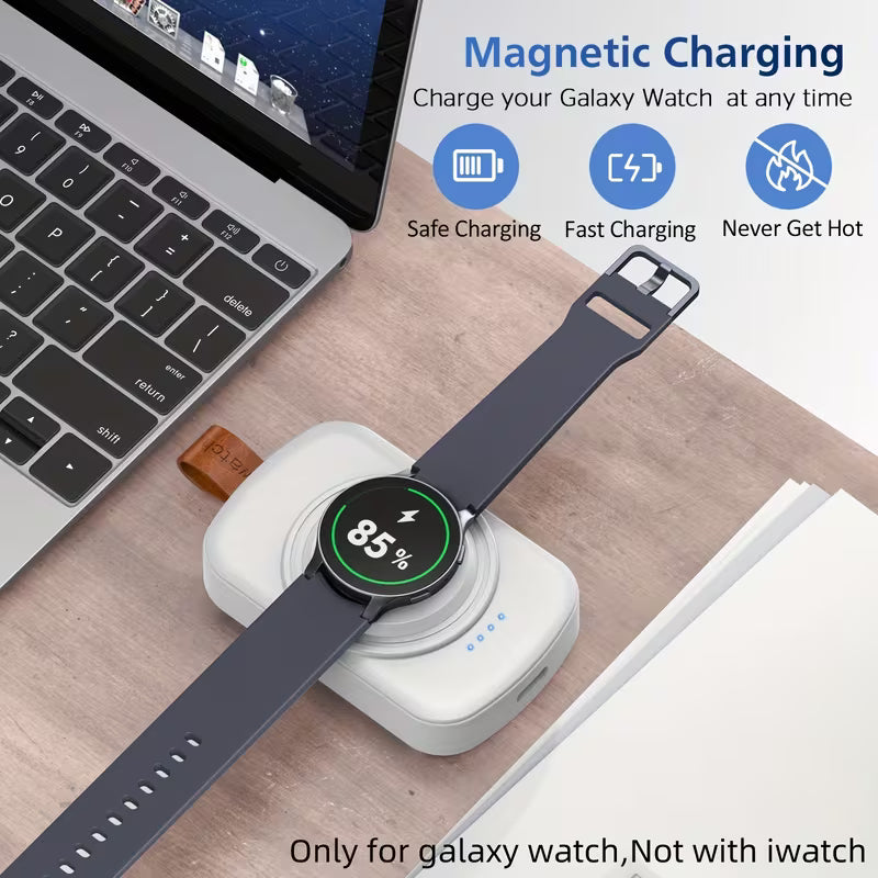 X-27SX for Samsung Galaxy Watch Charger, 1800Mah Portable Charger for Samsung Galaxy Watch 7/Ultra/6/6 Classic/5/5 Pro/4/3, Active 2/1, Wireless Magnetic