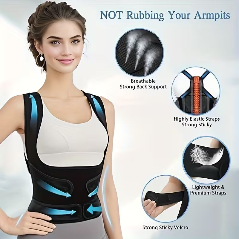 Women And Men, Adjustable Back Posture Belt, Back Brace for Posture for Women, Posture Brace Provides Support And Shape for Neck