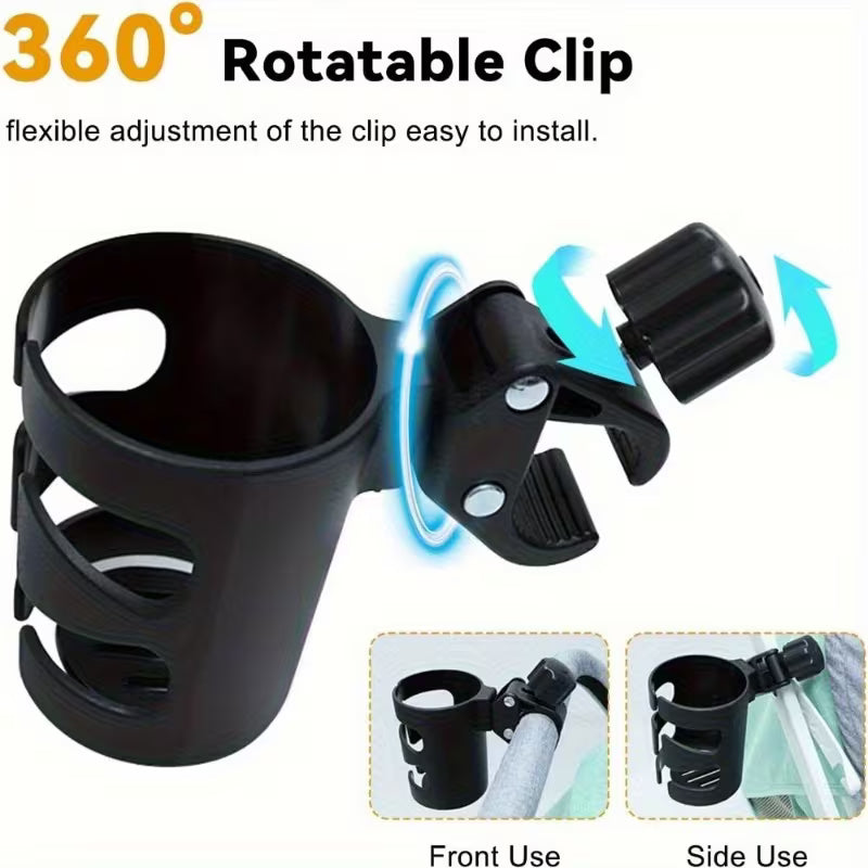 Heavy-Duty Cup Holder with a 360° Rotating Base And Non-Slip Suction Mount - Portable Drink Holder Suitable For, Walkers, Transport Chairs, And Carts - Designed for One-Handed Operation, Cup Holder