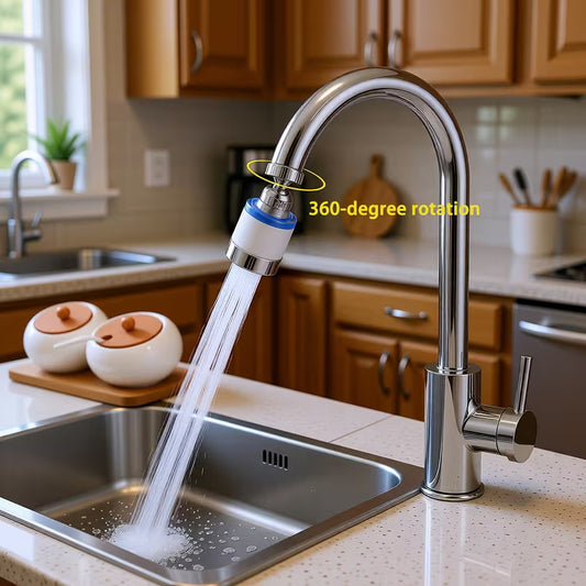 Water Purifier Faucet with Replaceable Filter, Splash-Proof Faucet Aerator with Filter, Rotatable Faucet Filter Extender, Household Bathroom Water Filtration System
