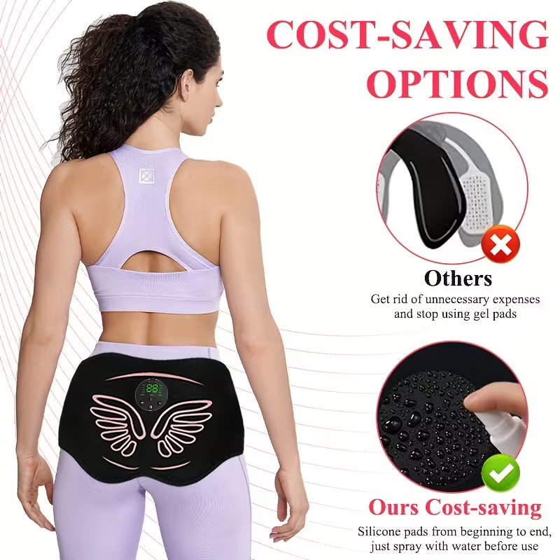 Electric EMS Hip Trainer & Muscle Stimulator with Remote Control - Rechargeable Muscle Stimulator | Remote Control Usage | Ideal Gift for Home Gym & Muscle Recovery, Muscle Massager, Comfortable Design, Peach Butt Shaper for Summer | Home Fitness