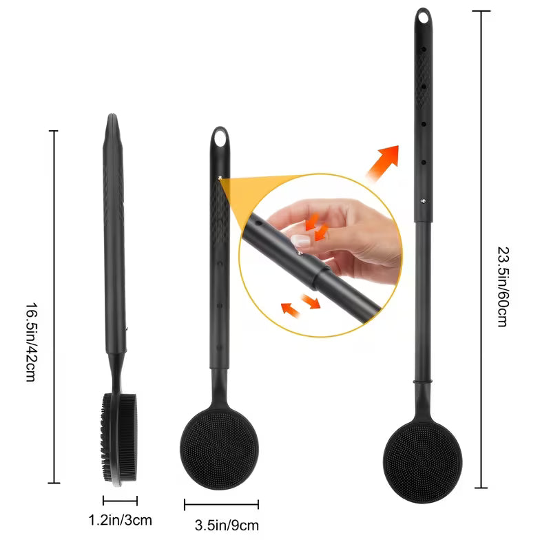 Extendable Bath Brush, Soft Long Handle Shower Brush, Gentle Back Scrubber, Deep Cleansing Skincare Tool, Perfect Gift