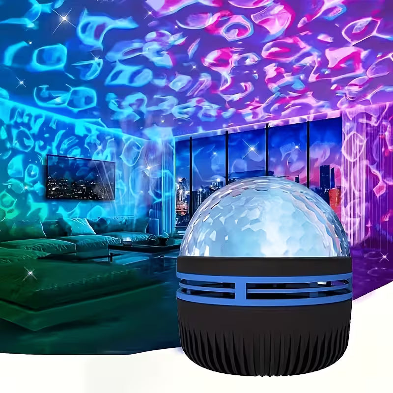 [Room Decoration] Ripple Wave Projection Light, USB Powered, Remote Adjustable, Ceiling Atmosphere Light, Suitable as Bedroom Night Light, Holiday Gift, Mood Lighting, Party Decoration. USB-powered, No Batteries Included