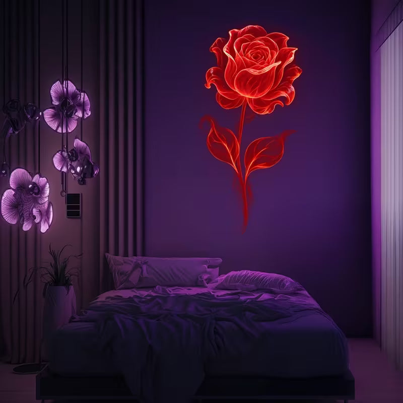 Dreamy Floral Pattern Projection Light Features Three Interchangeable Patterns: Purple, Red, and Pink. It's a Decorative Ceiling Light, a Portable USB Gadget That Rotates 360°, and a Creative Holiday Gift Perfect for Creating a Romantic Atmosphere.