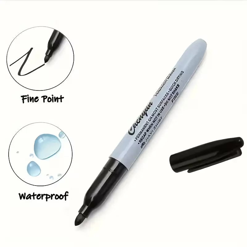 3/6pcs Fine Point Permanent Markers - Quick Drying 1Mm Fine Tip, Black Ink for Office, School, Art, Labeling - Suitable for Professionals, Students, Gift Wrapping - Durable Permanent Markers, School Supplies, Fashion Design