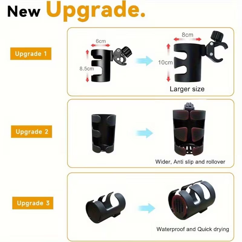 Heavy-Duty Cup Holder with a 360° Rotating Base And Non-Slip Suction Mount - Portable Drink Holder Suitable For, Walkers, Transport Chairs, And Carts - Designed for One-Handed Operation, Cup Holder