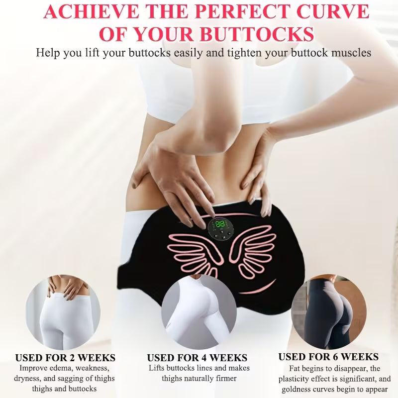 Electric EMS Hip Trainer & Muscle Stimulator with Remote Control - Rechargeable Muscle Stimulator | Remote Control Usage | Ideal Gift for Home Gym & Muscle Recovery, Muscle Massager, Comfortable Design, Peach Butt Shaper for Summer | Home Fitness
