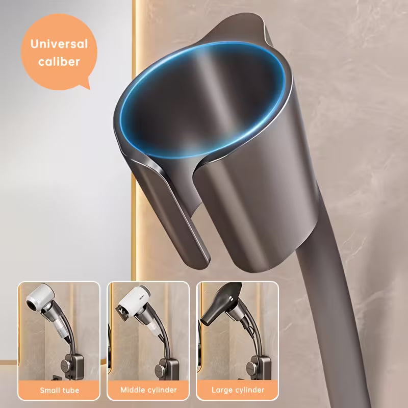 Musurjoy 1/2pcs Suction Cup Hair Dryer Holder - Metal Swivel Wall Mount, No Drilling Required, Damage-Free Installation for Bathroom, Bedroom & Living Room, Perfect Gift for Halloween/Christmas, Bathroom Accessories, Beauty Tool Organizer