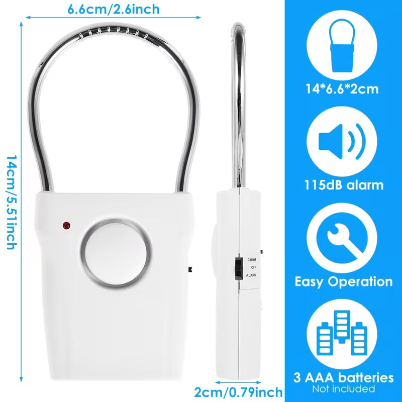 The Hanging Alarm, a very loud siren that can be heard up to 680 feet away, hangs from a backpack or bicycle handlebar and vibrates to set off the alarm, perfect for business travel.