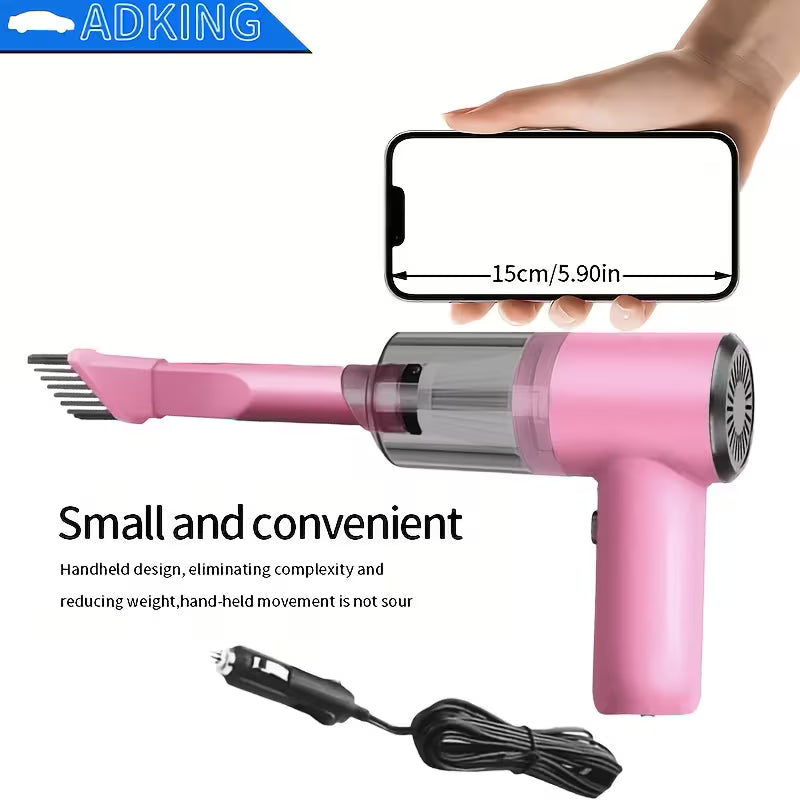 Powerful 12V Vacuum Cleaner with Handheld Design - Ldeal for PetHair, Dust, And Crumbs- Includes Accessory Kit