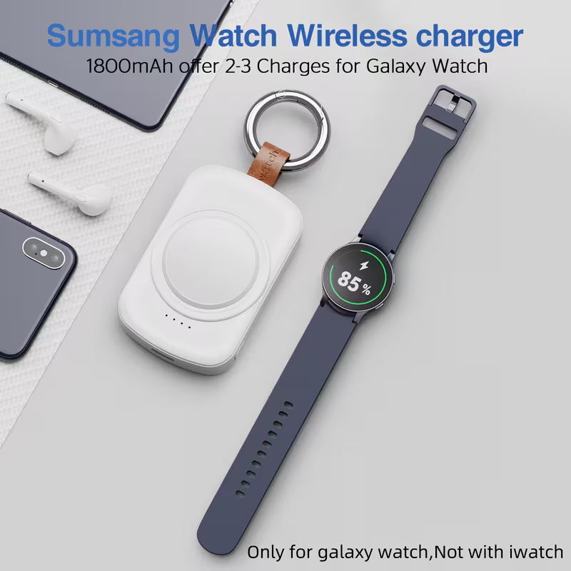 X-27SX for Samsung Galaxy Watch Charger, 1800Mah Portable Charger for Samsung Galaxy Watch 7/Ultra/6/6 Classic/5/5 Pro/4/3, Active 2/1, Wireless Magnetic