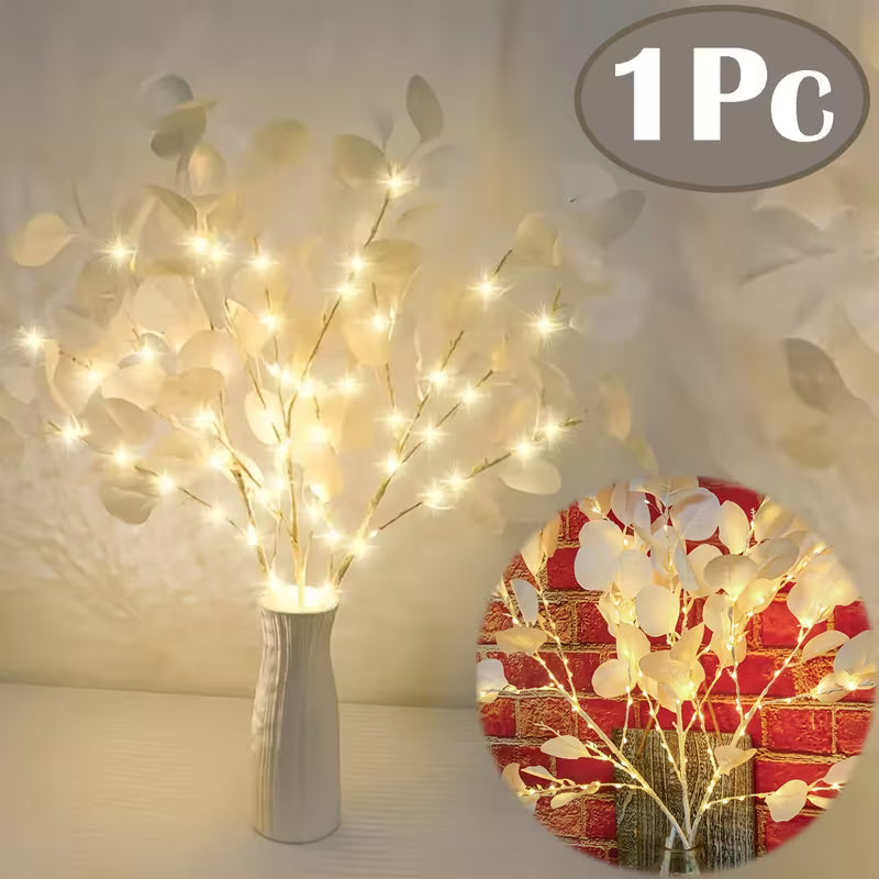Apple Leaf Branch Lamp, 20 LED Artificial Tree String Lights, Suitable for Bedroom Bedside, Desktop Decoration, Weddings, Parties, Thanksgiving, Christmas, Valentine'S Day And Back-To-School Season Home And Office Decor