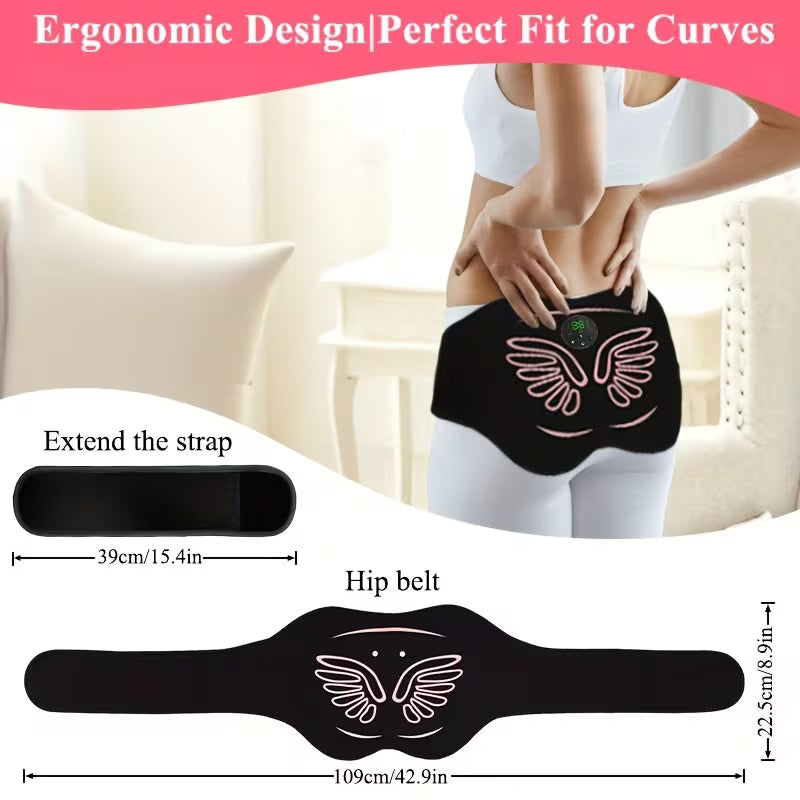 Electric EMS Hip Trainer & Muscle Stimulator with Remote Control - Rechargeable Muscle Stimulator | Remote Control Usage | Ideal Gift for Home Gym & Muscle Recovery, Muscle Massager, Comfortable Design, Peach Butt Shaper for Summer | Home Fitness