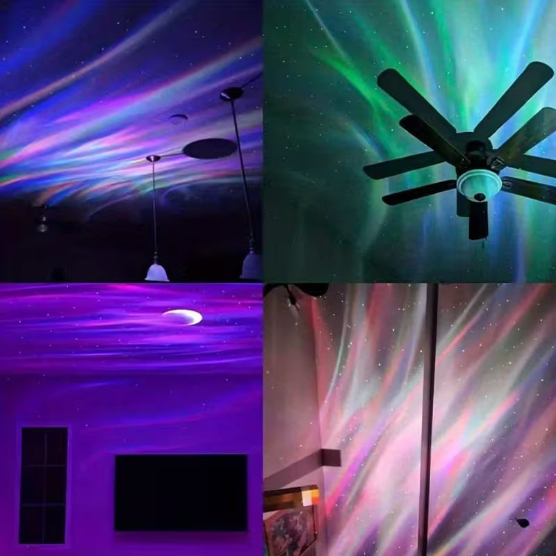 A Remote-Controlled LED Lamp That Creates a Northern Lights Ambiance, Featuring Adjustable Multi-Colors, Powered by USB, Perfect for Gifts, Parties, And Various Events