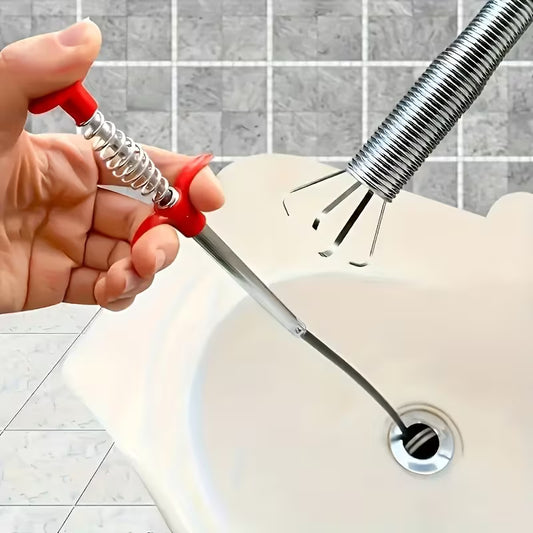1pc Drain Snake, Toilet Unclogger - Household Toilet Drain Claw Tool with 4 Claws, Pipe Snake, Flexible Handheld Drain Grabber, Debris Grabber for Picking Up Trash, Sink Drain Clog Remover for Home Sinks, Drains, Toilets, and Restaurant/Hotel Sinks