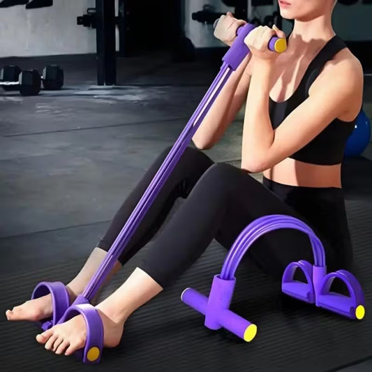 Resistance Bands with Handles for Multifunctional Yoga Sit-Ups, Suitable for Both Men And Women. This Foot Pedal Resistance Trainer Features Six Strands of Thickened Rope, Designed for Effective Abdominal Workouts