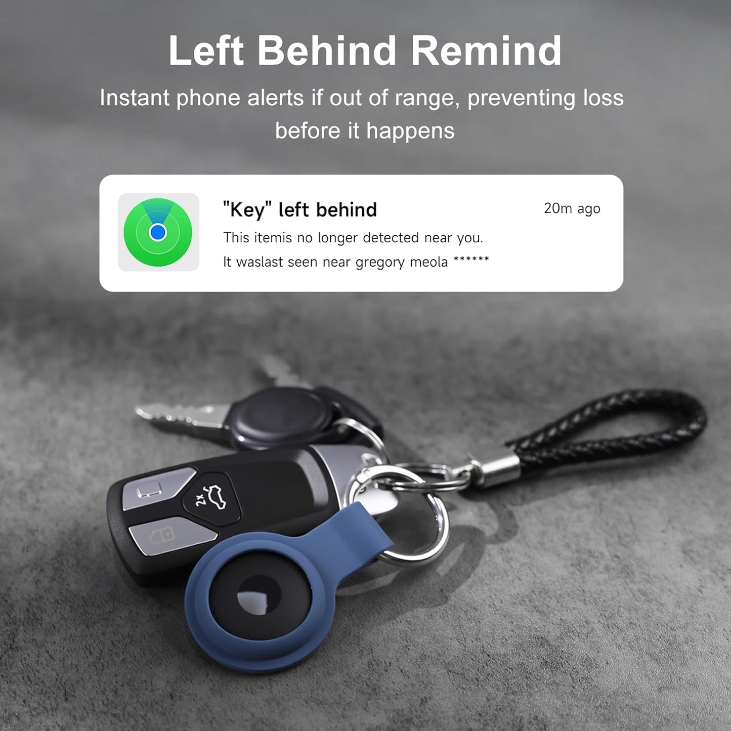 Air Tracker Work with Apple Find My App (iOS Only), 4-Pack Bluetooth + UWB Smart Tag, Include 2pcs Extra Replaceable 2032 Batteries, Silicone Case, Item Locator Finder for Keys Vehicles Luggage Bags