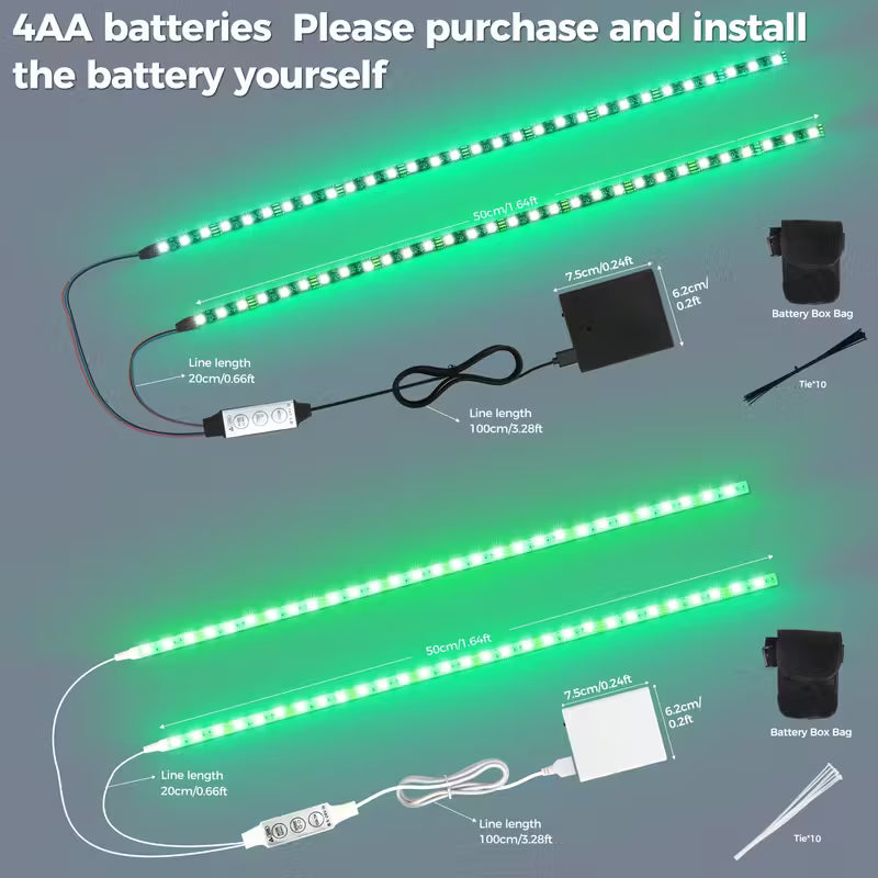 Electric Scooter LED Light Strip Usb/Battery Dual-Mode Power Supply Universal Night Riding Warning Light Safety Light Strip Adjustable Mode Constant Light And Flashing Light Night Visibility Very Good Gift Choice