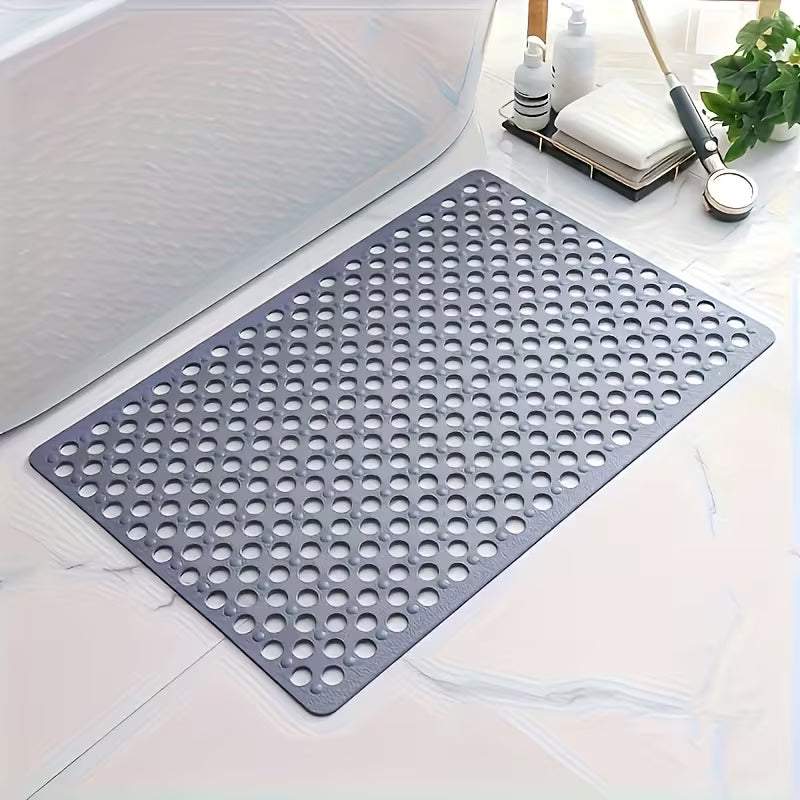 1pc - Quick Drying Anti-Slip Bath Mat | Silicone Shower Mat with Circular Hole Design, Massage Ring, Suitable for Shower Rooms, Hotels, Toilets, Bathtubs