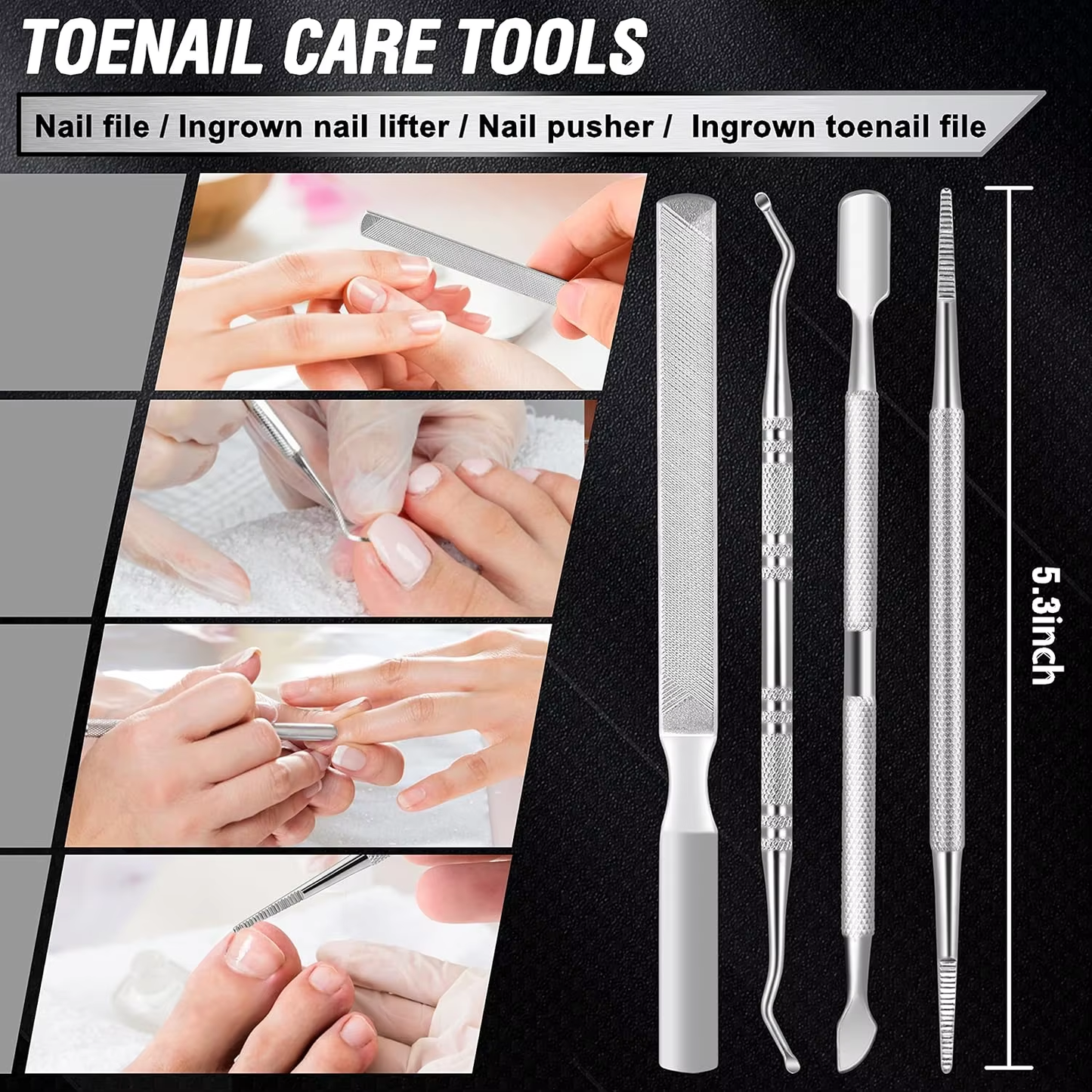 Precisely trimmed and easy-to-hold nail clippers, suitable for thick toenails, angled big toe nail clipper set, suitable for men