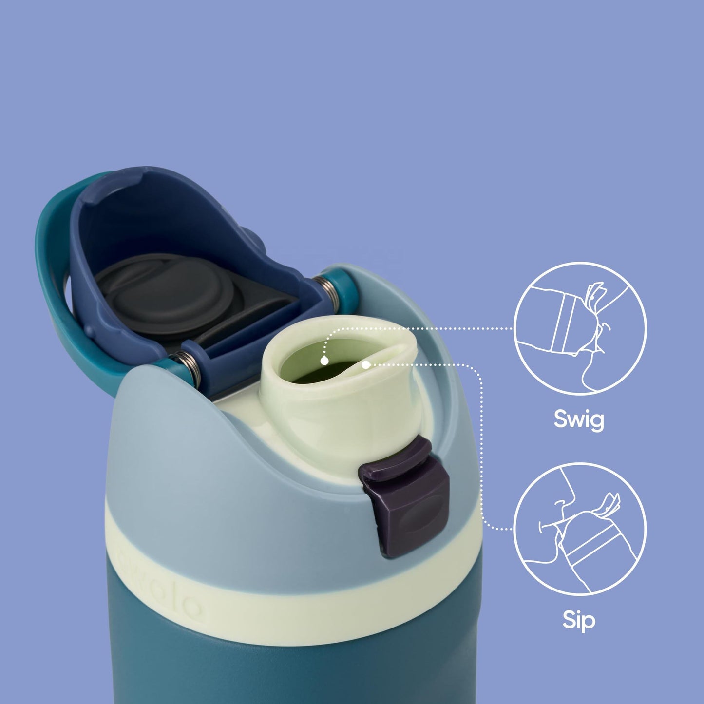 Owala FreeSip Insulated Stainless Steel Water Bottle with Straw, BPA-Free Sports Water Bottle, Great for Travel, 24 Oz, Denim